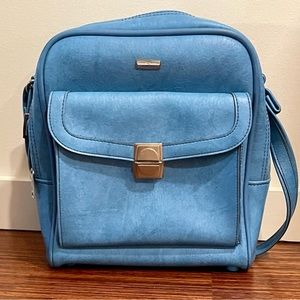 Vintage Airway carry-on bag in blue vinyl VGUC